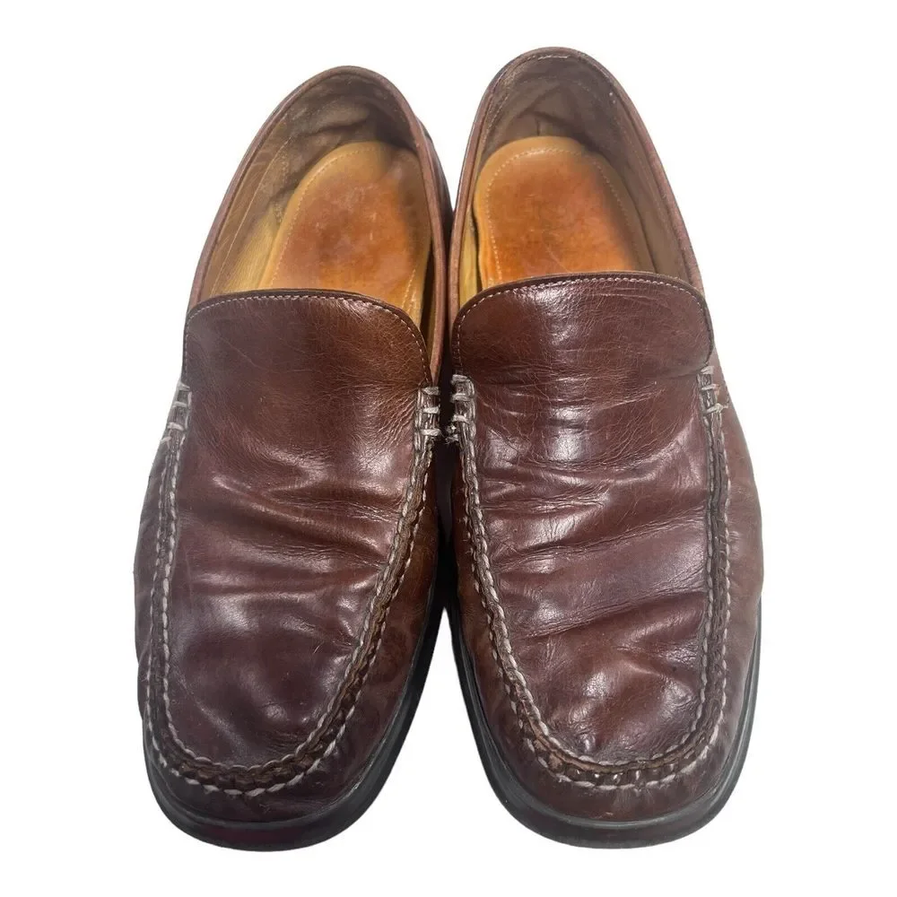 Cole Haan Mens Size 9 M Brown Leather Slip On Loafers Shoes